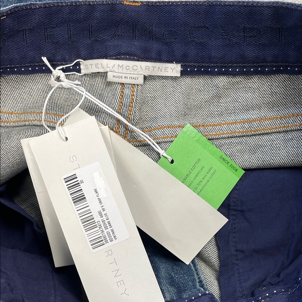 NWT Stella McCartney Vintage Dark Blue 90s Crop Flare Jeans Sz 30 - Picture 8 of 16